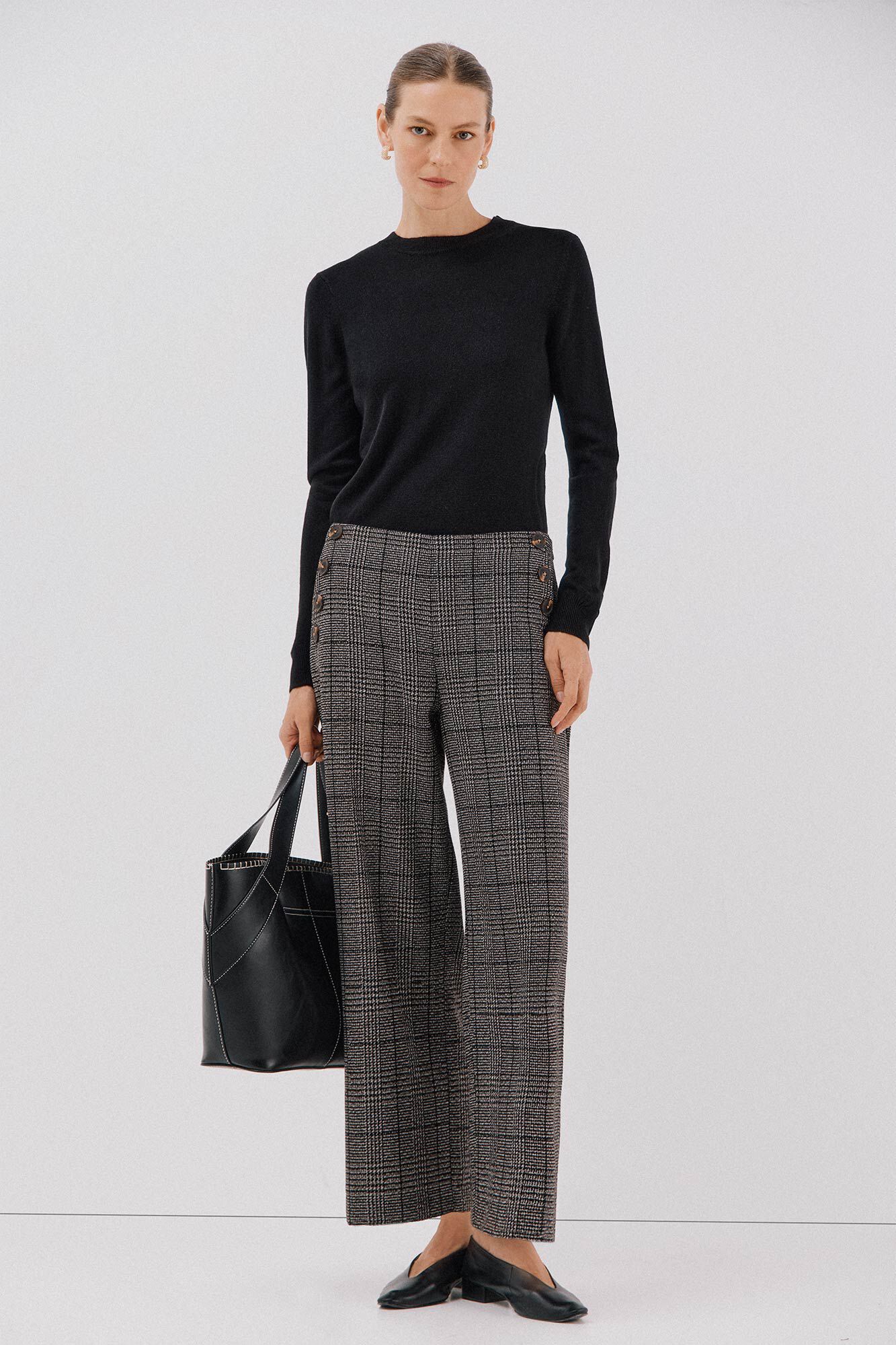 Cortefiel Pantal&oacute;n crop ancho para mujer