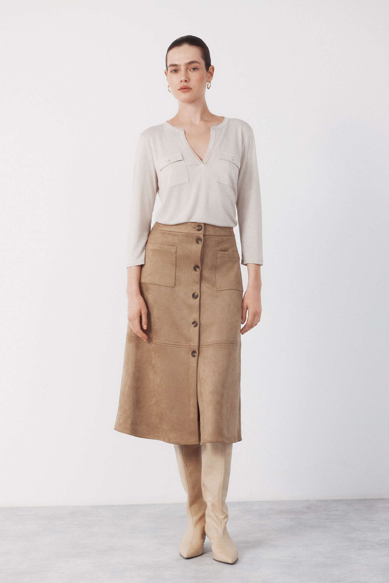 Cortefiel Camiseta bolsillos