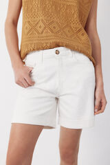Cortefiel Shorts de mezclilla color Blanco
