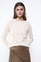 Slowlove Top de crochet floral Blanco