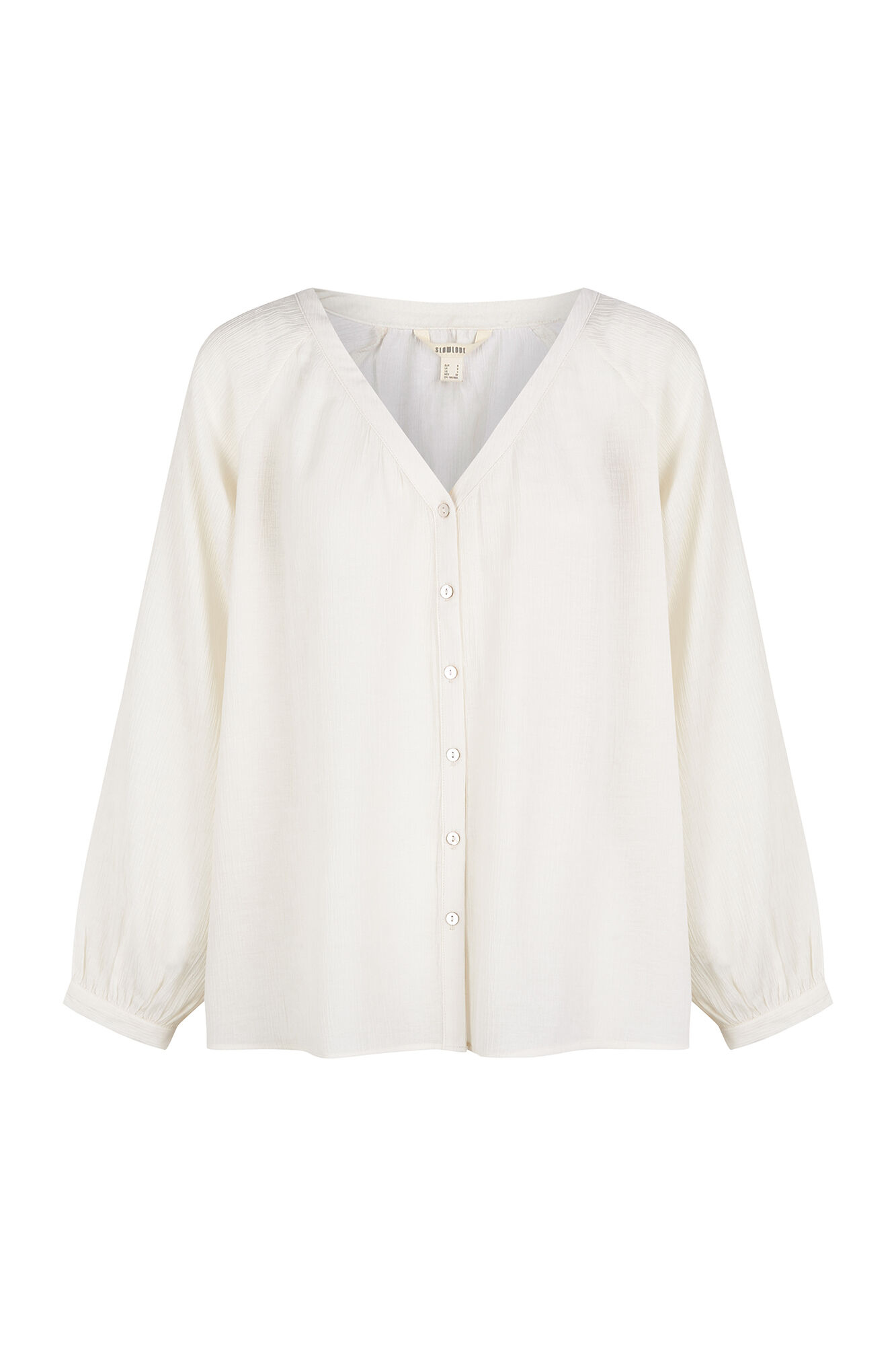 Slowlove Blusa fluida plisada Blanco