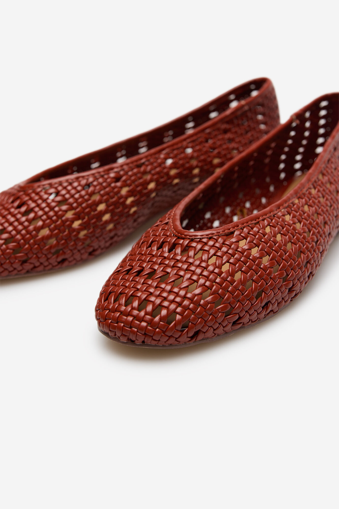 Cortefiel Bailarina trenzada Rojo