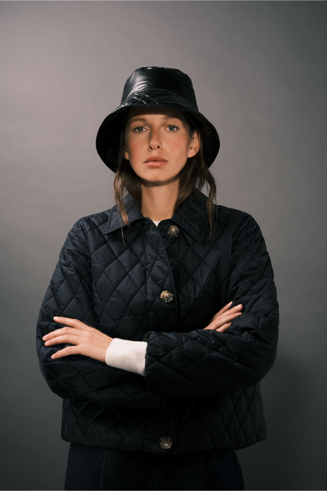 Cortefiel Anorak acolchado con botones Azul marino