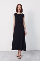 Cortefiel Vestido con nudo lateral Negro