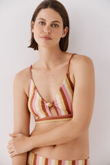 Cortefiel Top bikini rayas nudo Estampado morado