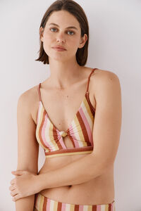 Cortefiel Top bikini rayas nudo