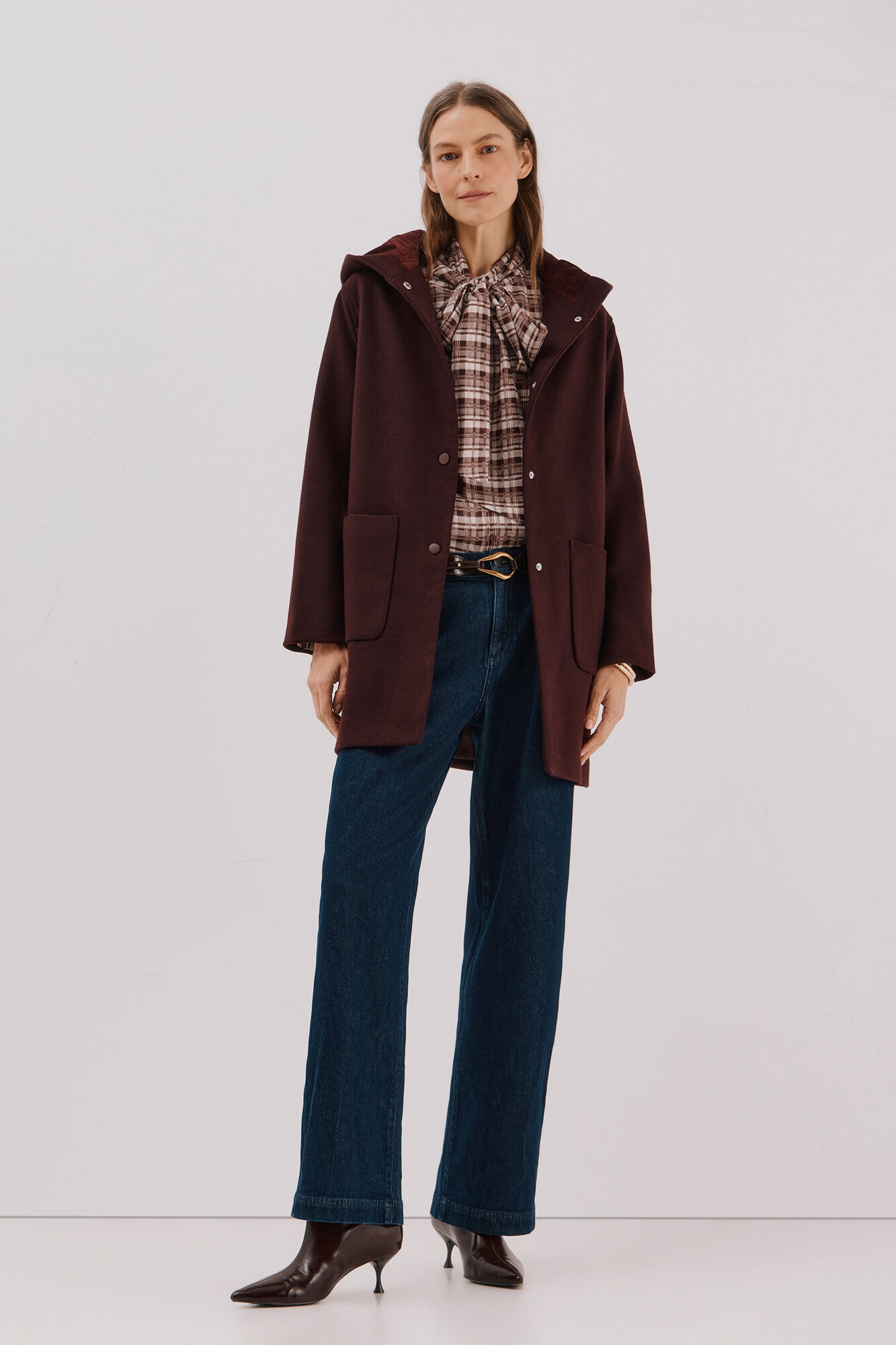 Cortefiel Abrigo pa&ntilde;o capucha