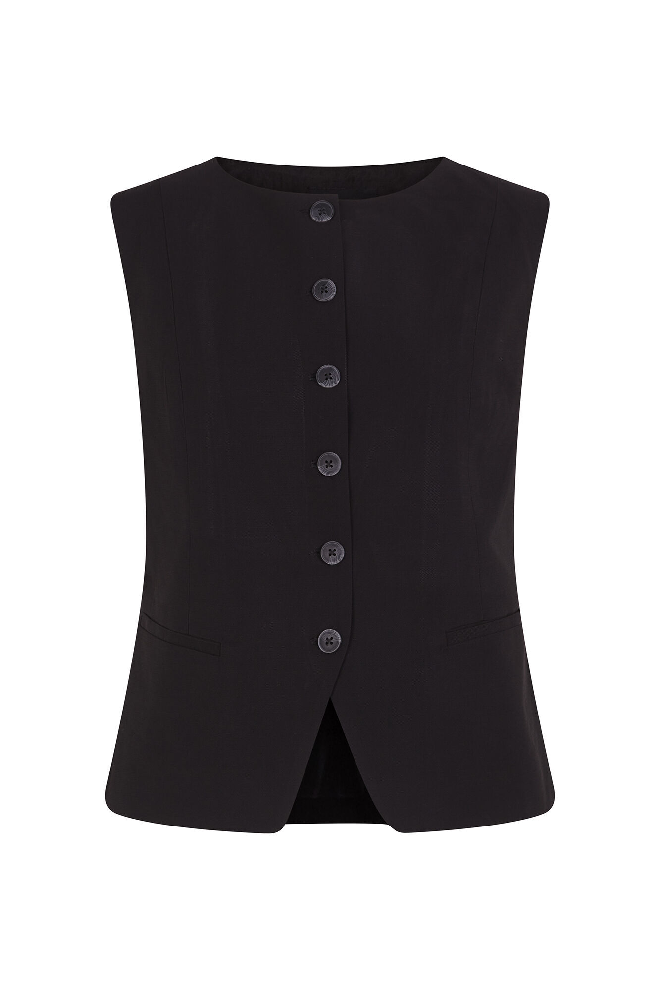 Cortefiel Chaleco cuello redondo Negro