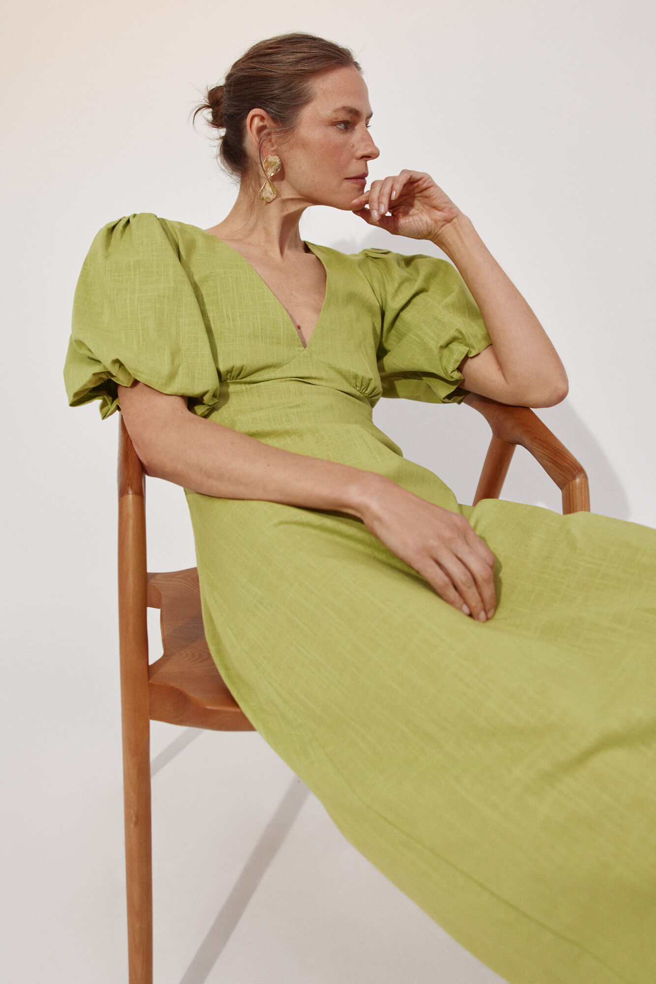 Cortefiel Vestido estampado floral Verde