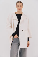 Cortefiel Abrigo capa con tejido ligero Marfil