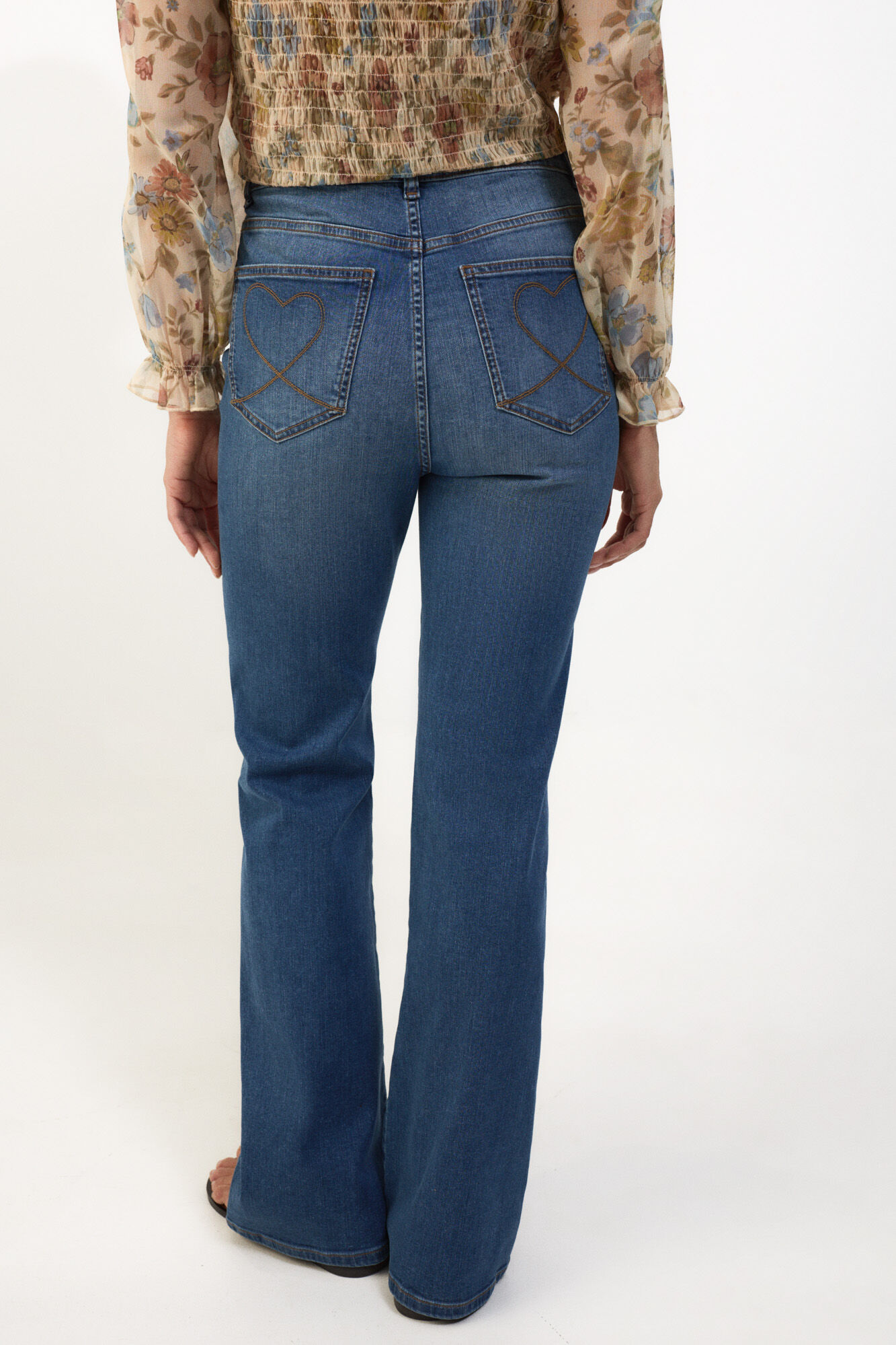 Slowlove Jeans campana con bolsillos Azul