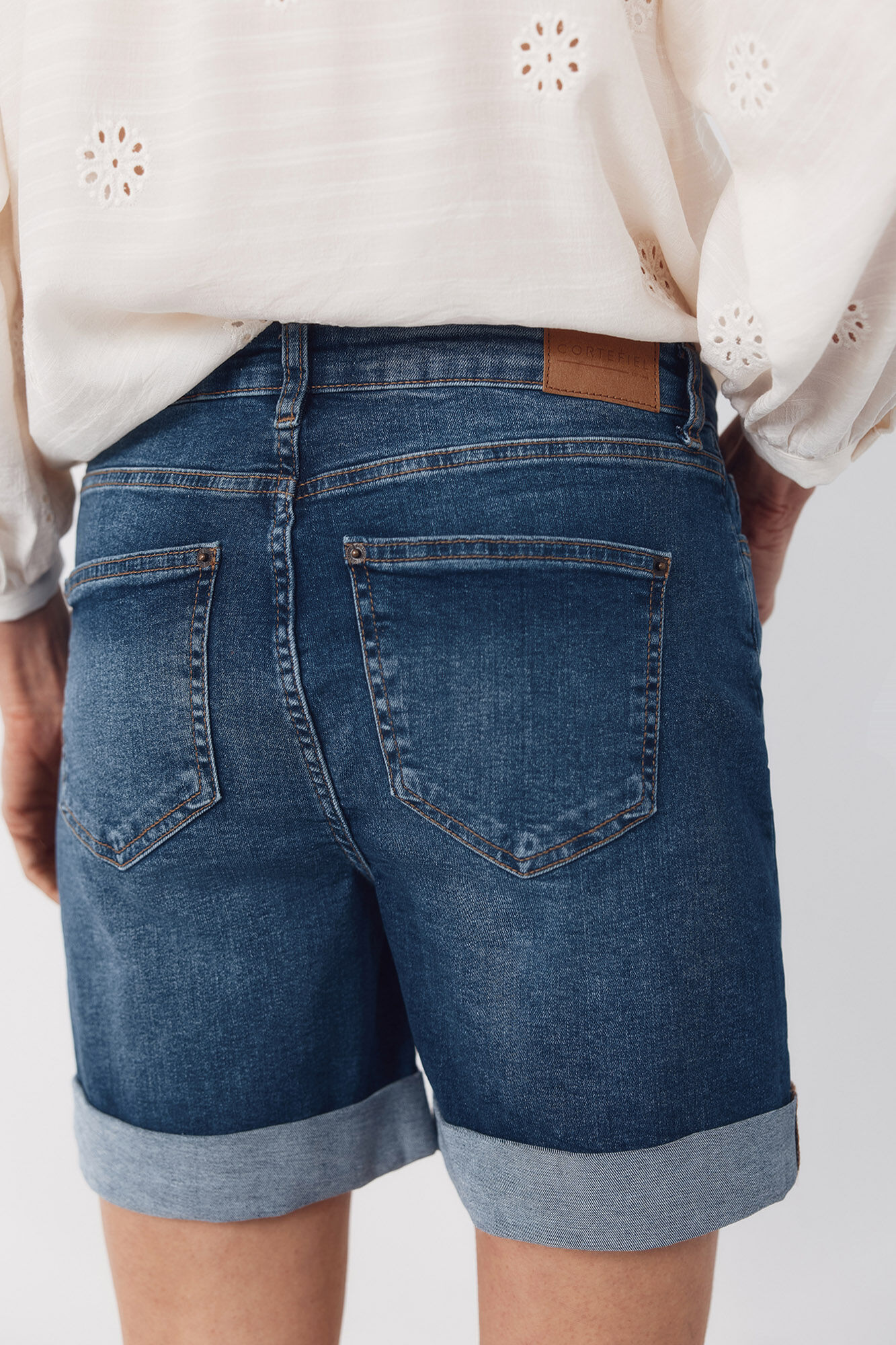 Cortefiel Shorts de mezclilla Azul