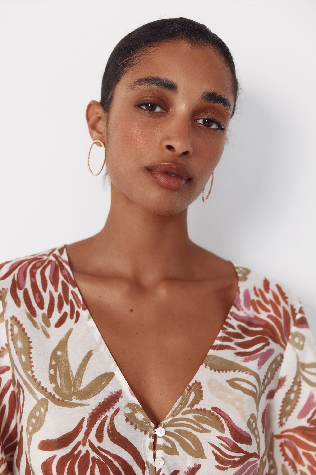 Cortefiel Blusa estampada Multicolor