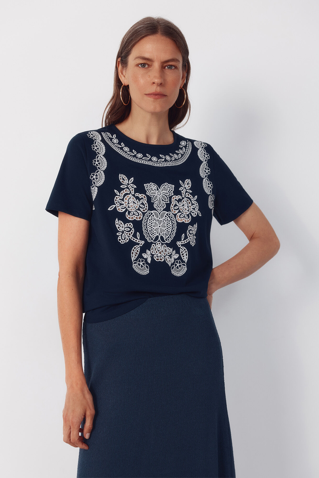Cortefiel Playera estampada Azul