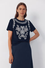 Cortefiel Playera estampada Azul