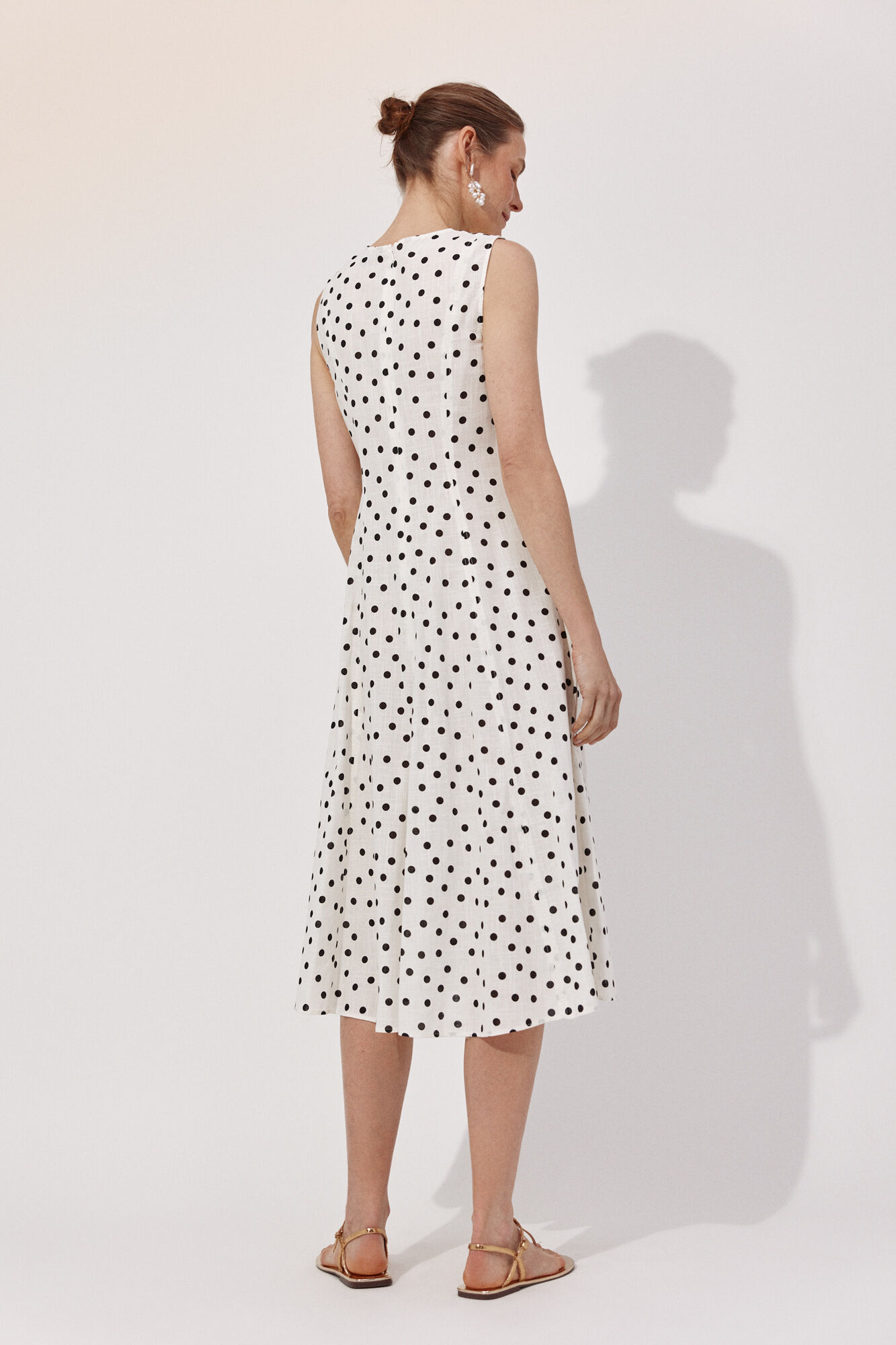 Cortefiel Vestido estampado con vuelo Estampado gris