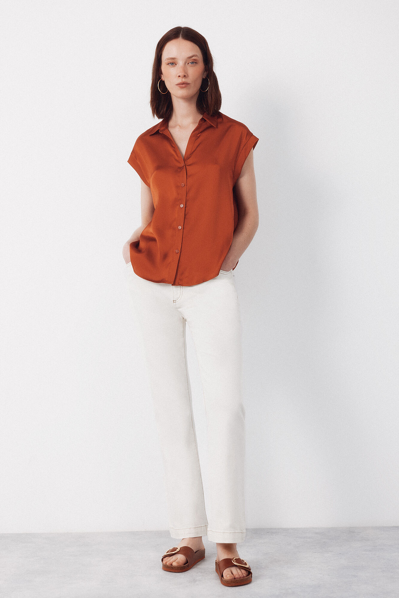 Cortefiel Camisa satinada