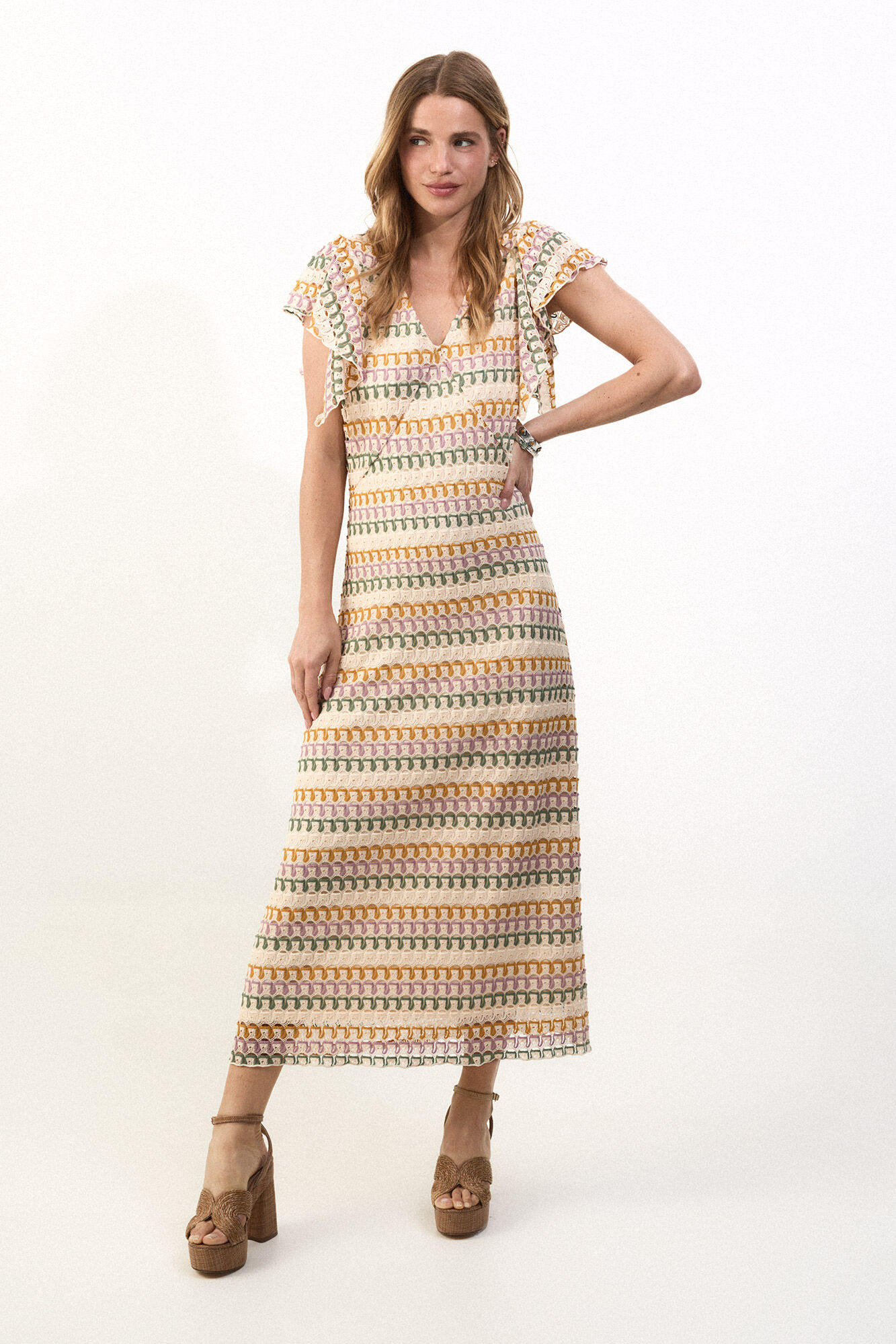 Slowlove Vestido estructura multicolor