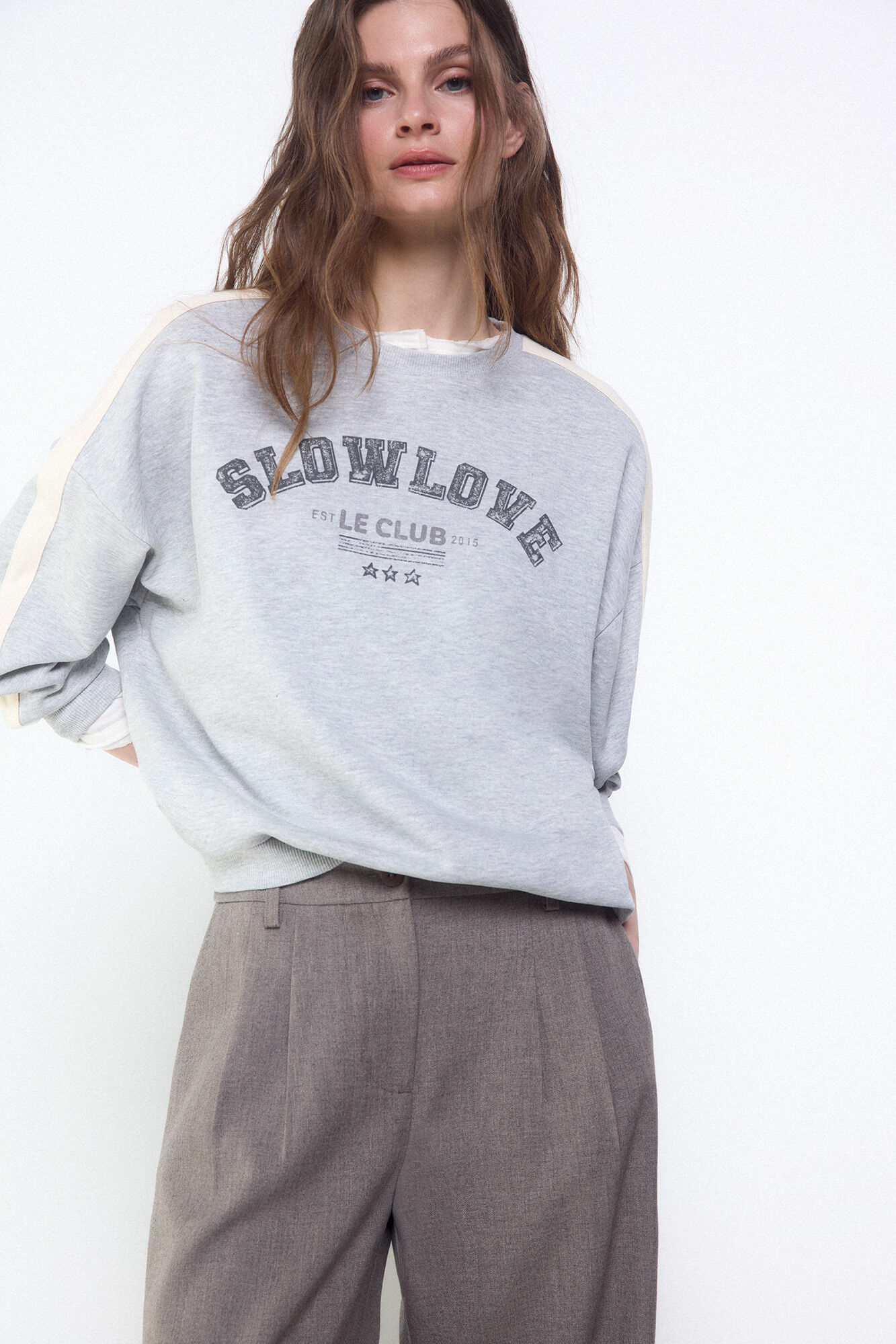 Slowlove Sudadera oversize slowlove Gris