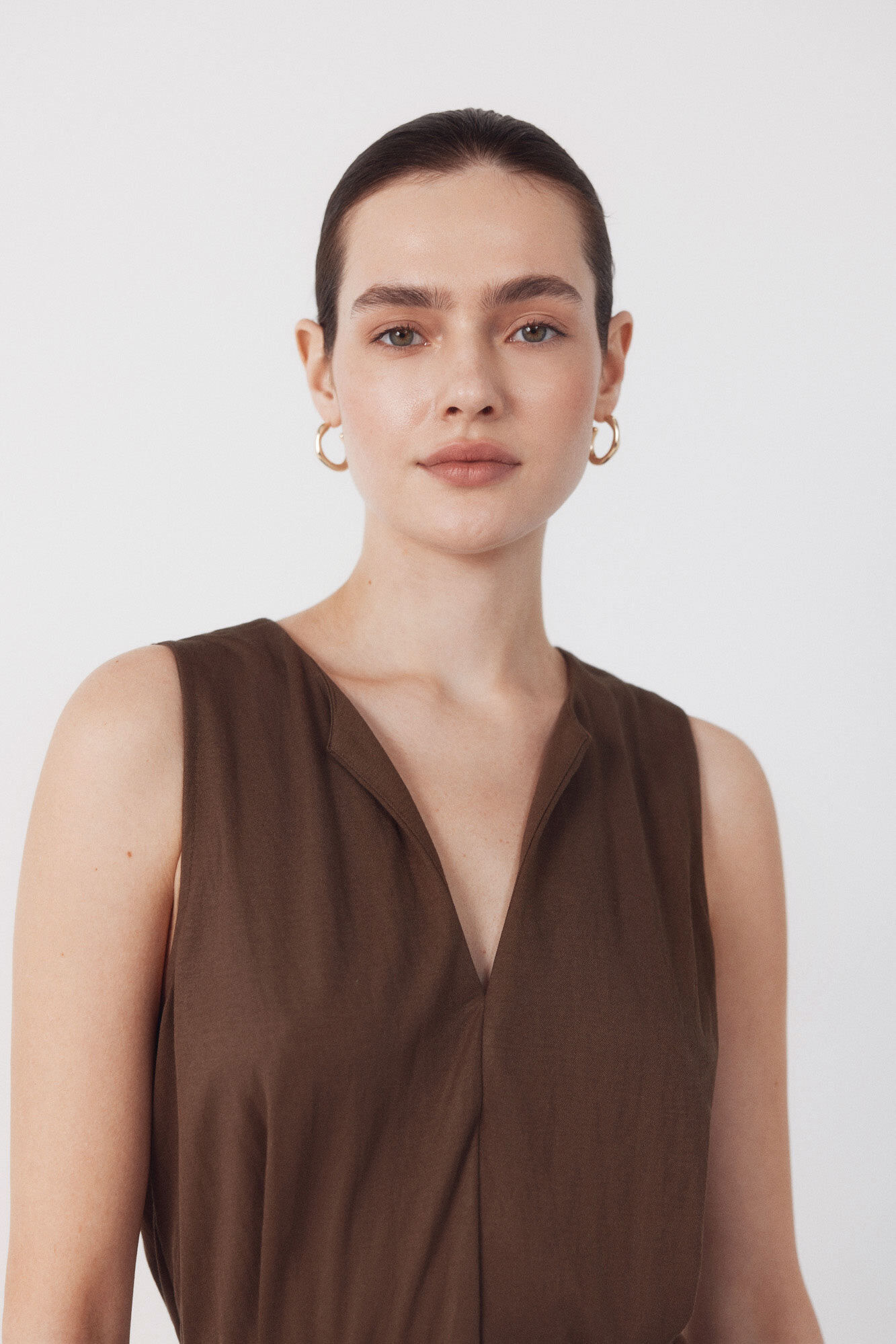 Cortefiel Jumpsuit de piqu&eacute; Marr&oacute;n oscuro