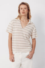 Cortefiel Polo de rayas Beige