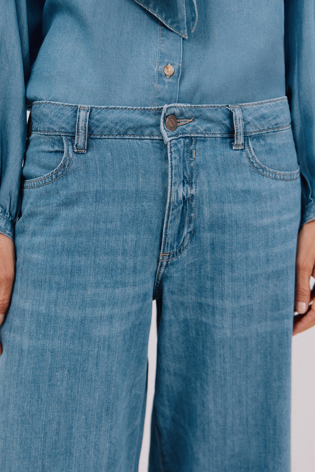 Cortefiel Jeans palazzo largos Azul