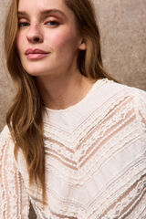 Slowlove Top encaje combinado Marfil
