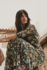 Slowlove Vestido estampado con vuelo Multicolor