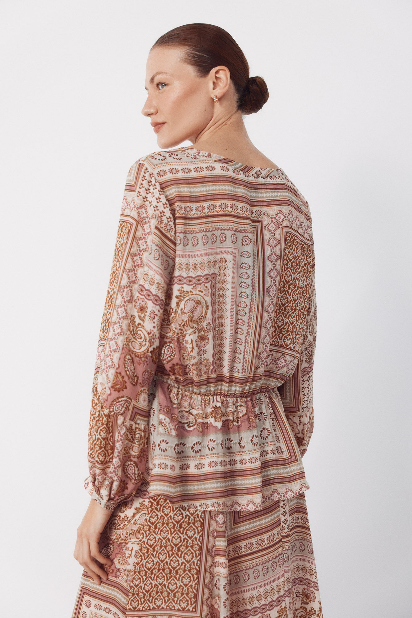 Cortefiel Blusa estampada Estampado morado