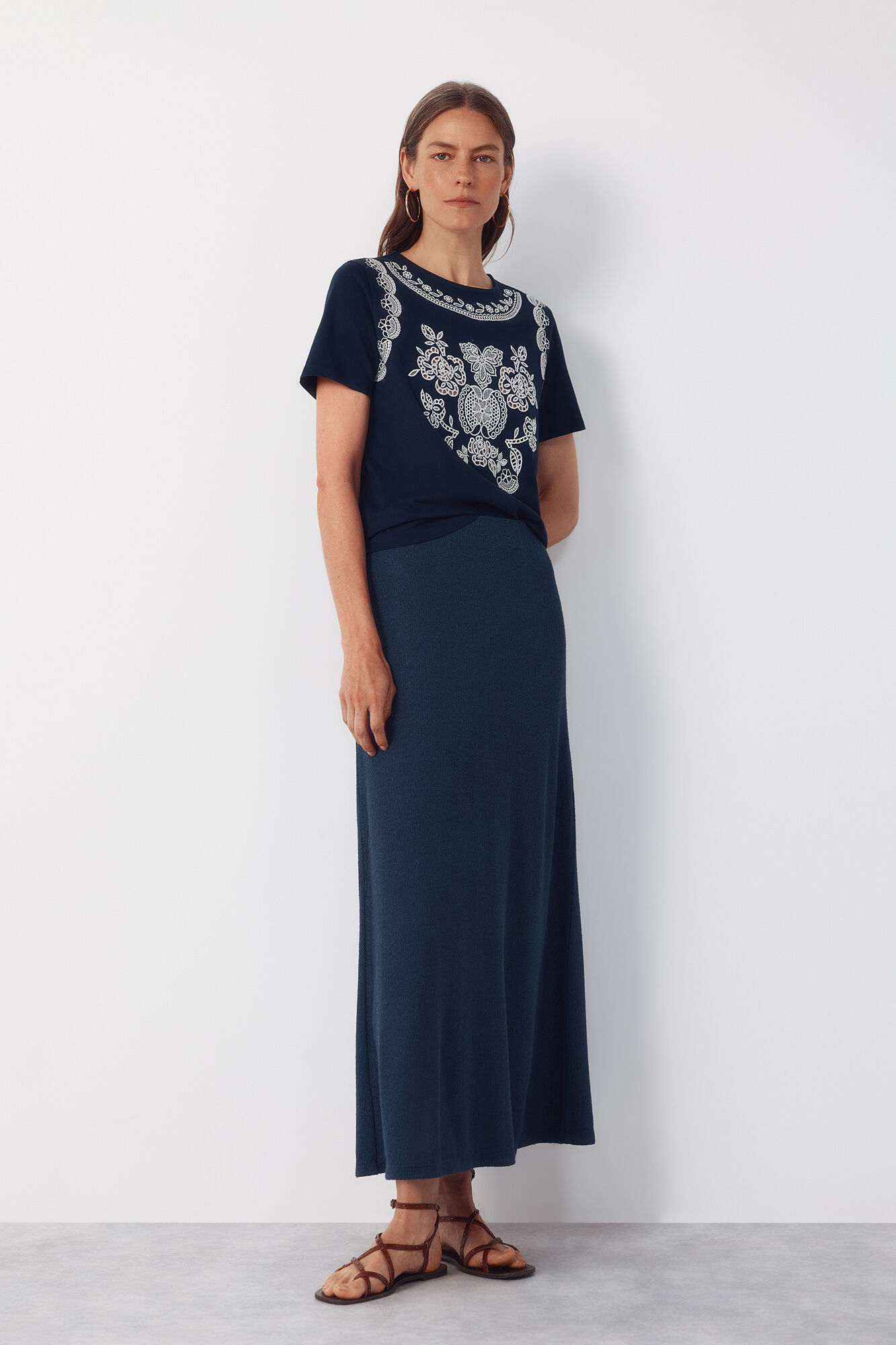 Cortefiel Playera estampada Azul