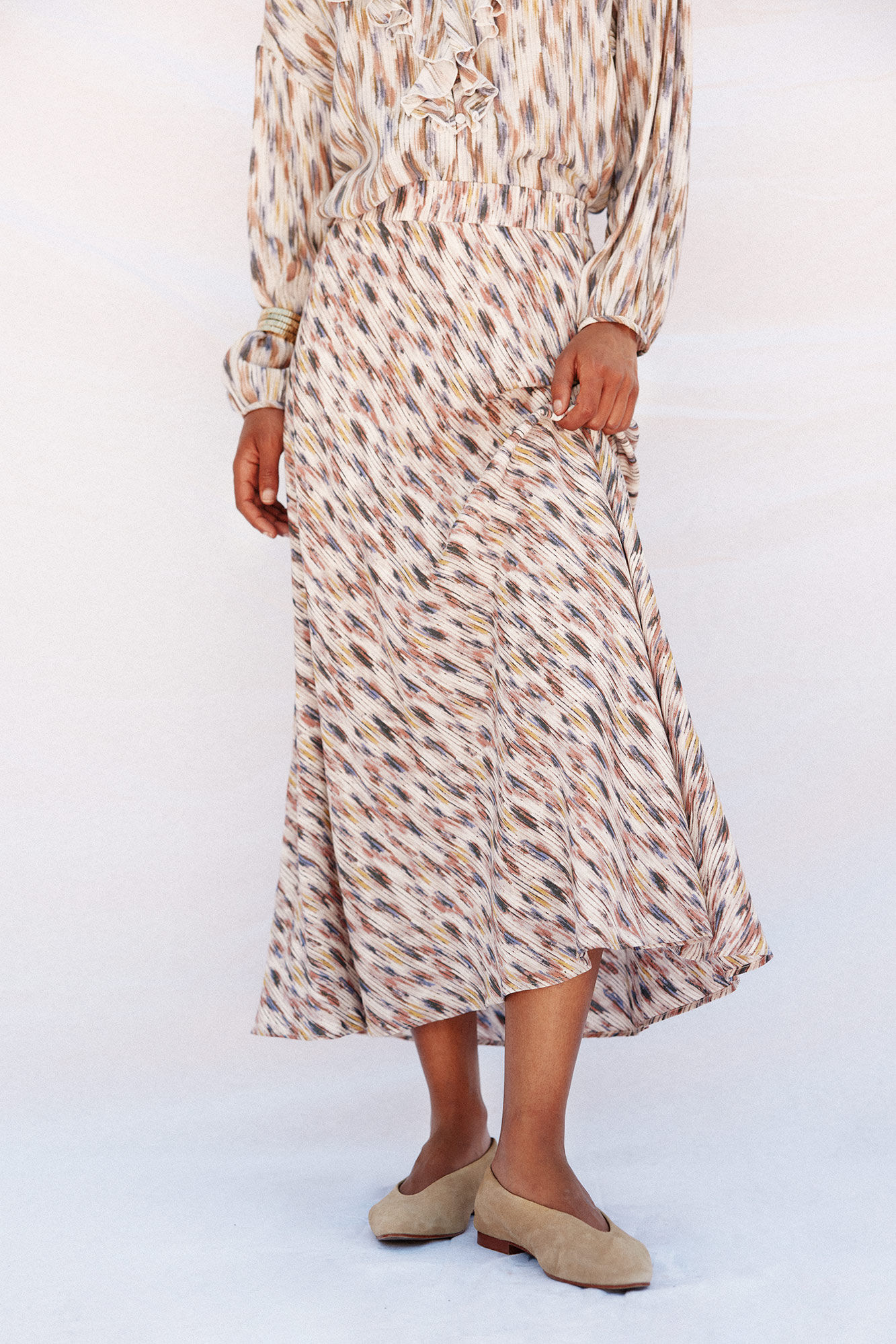 Cortefiel Falda estampada con vuelo