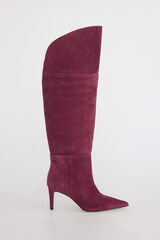 Slowlove Bota alta de serraje Granate