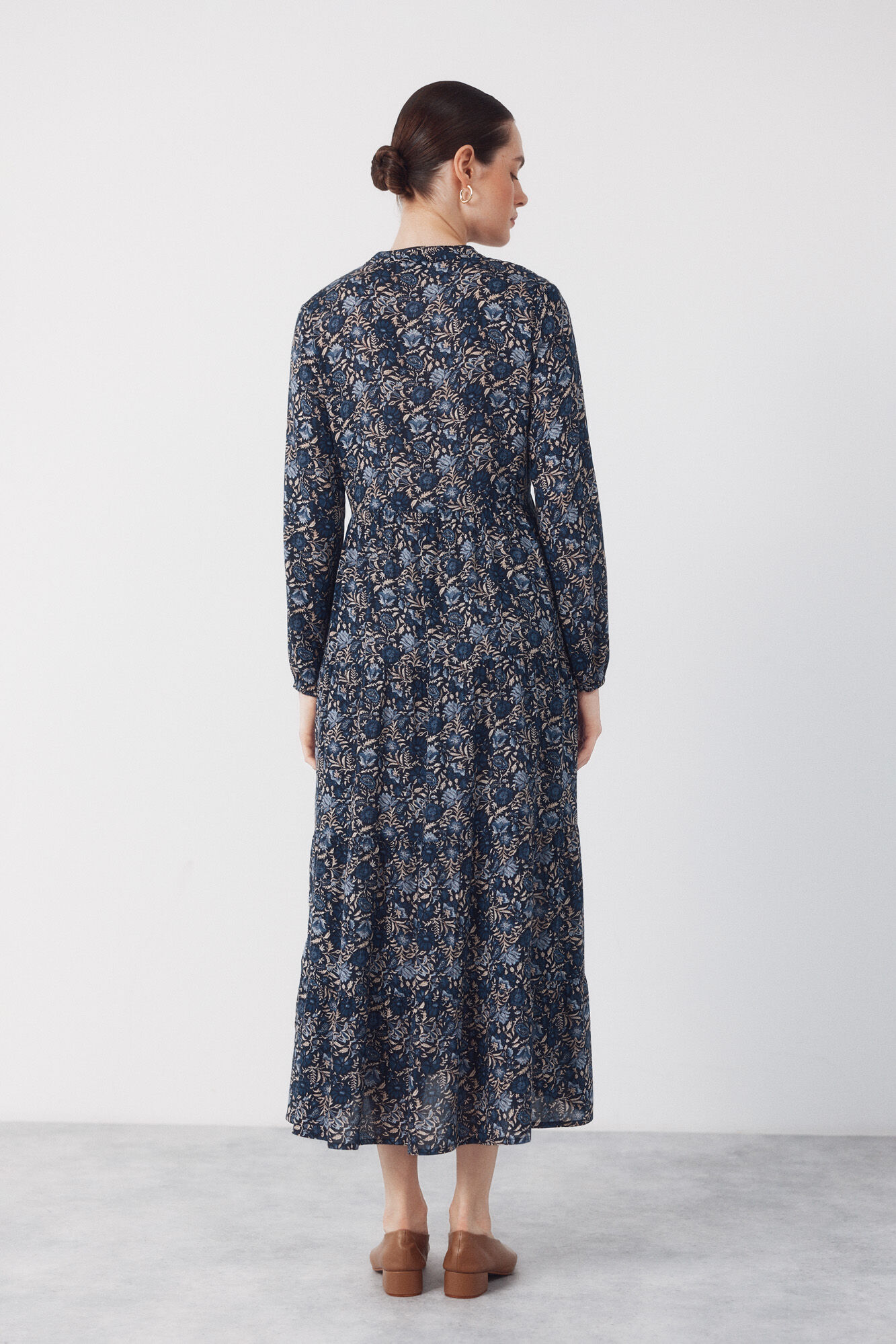 Cortefiel Vestido fluido estampado Estampado azul