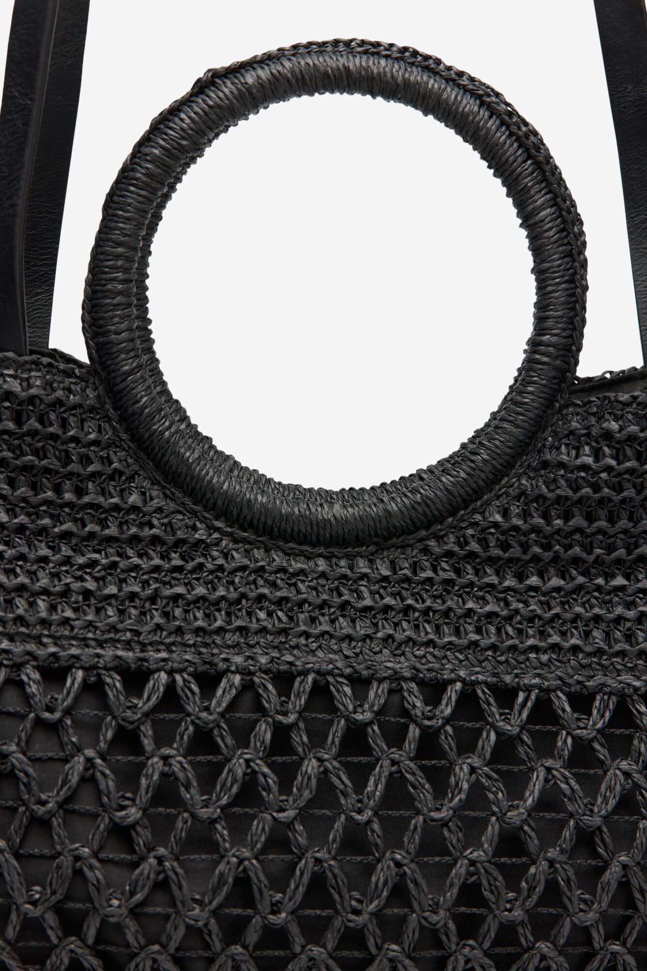 Cortefiel Bolsa de playa espigas Negro