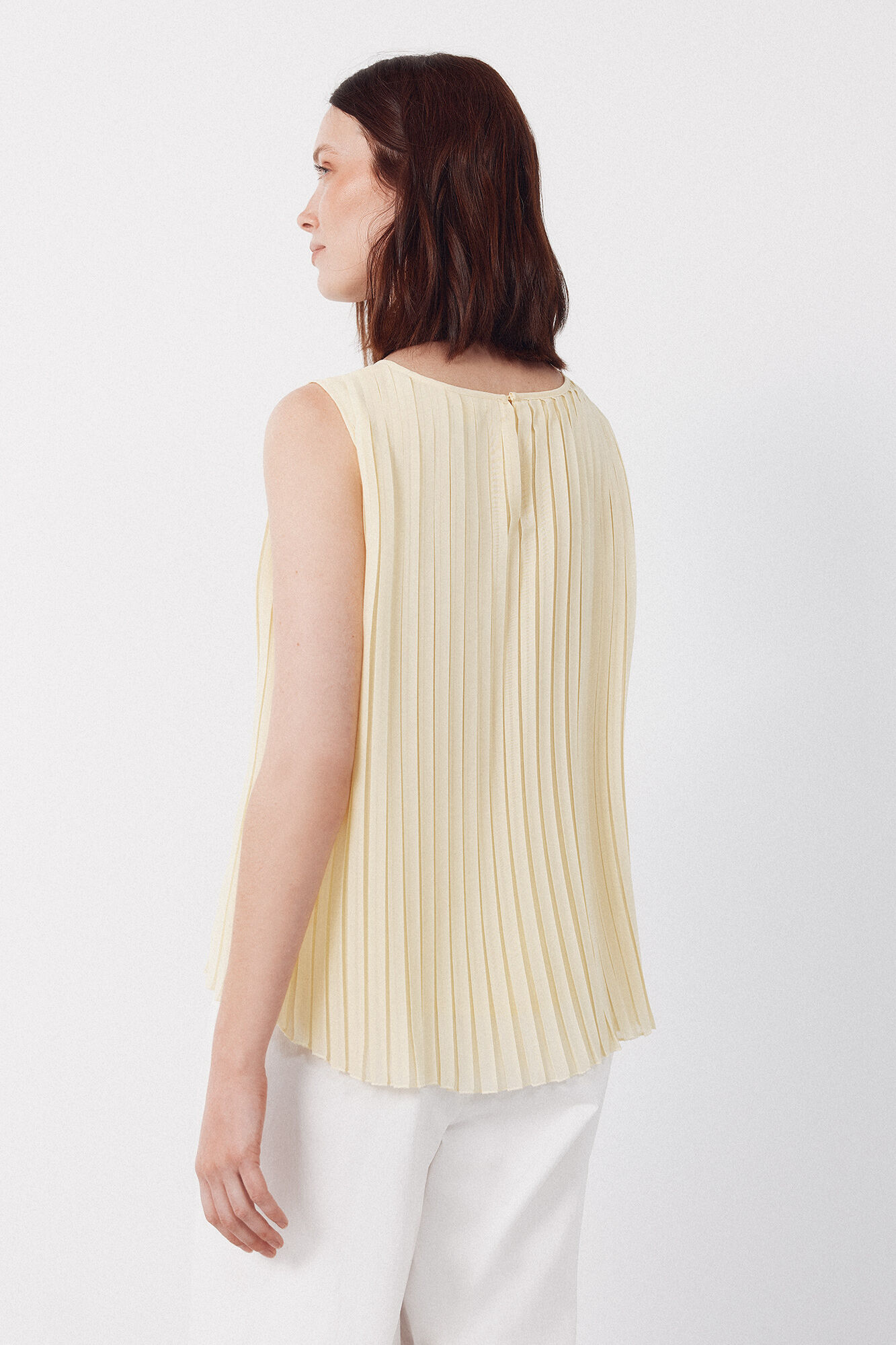Cortefiel Blusa plisada Amarillo