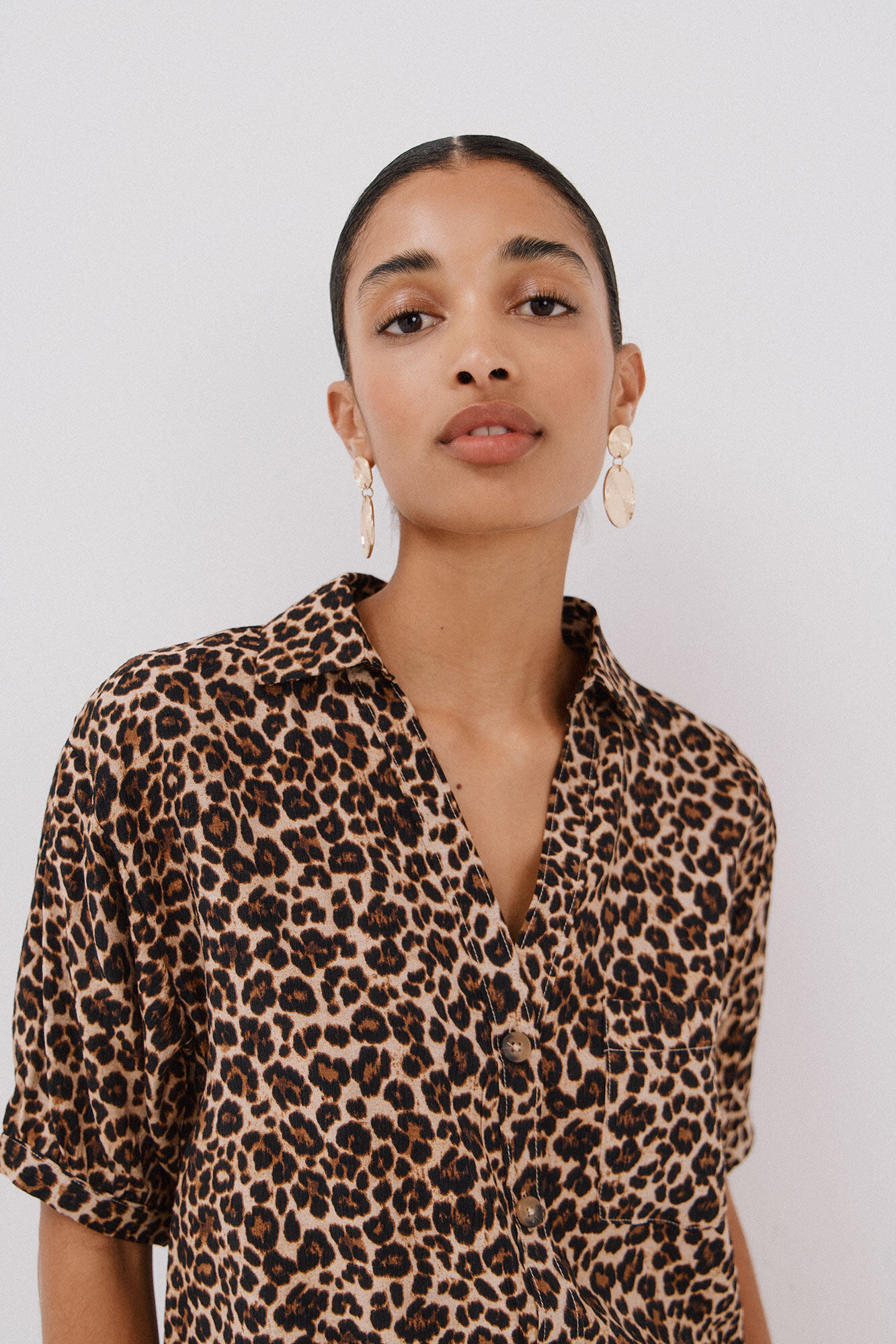 Cortefiel Camisa estampado animal Multicolor