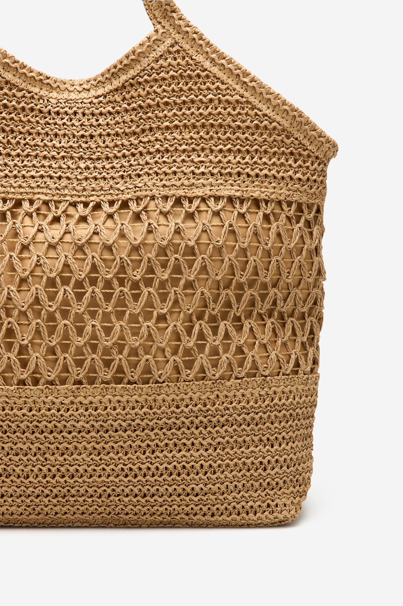 Cortefiel Bolsa tipo tote estampado espigas Marr&oacute;n
