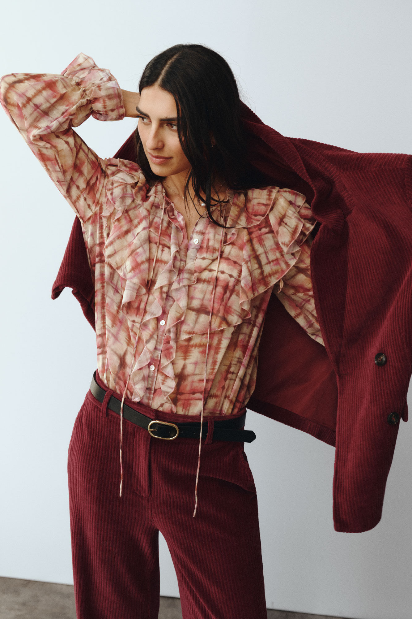 Cortefiel Blusa con volante delantero