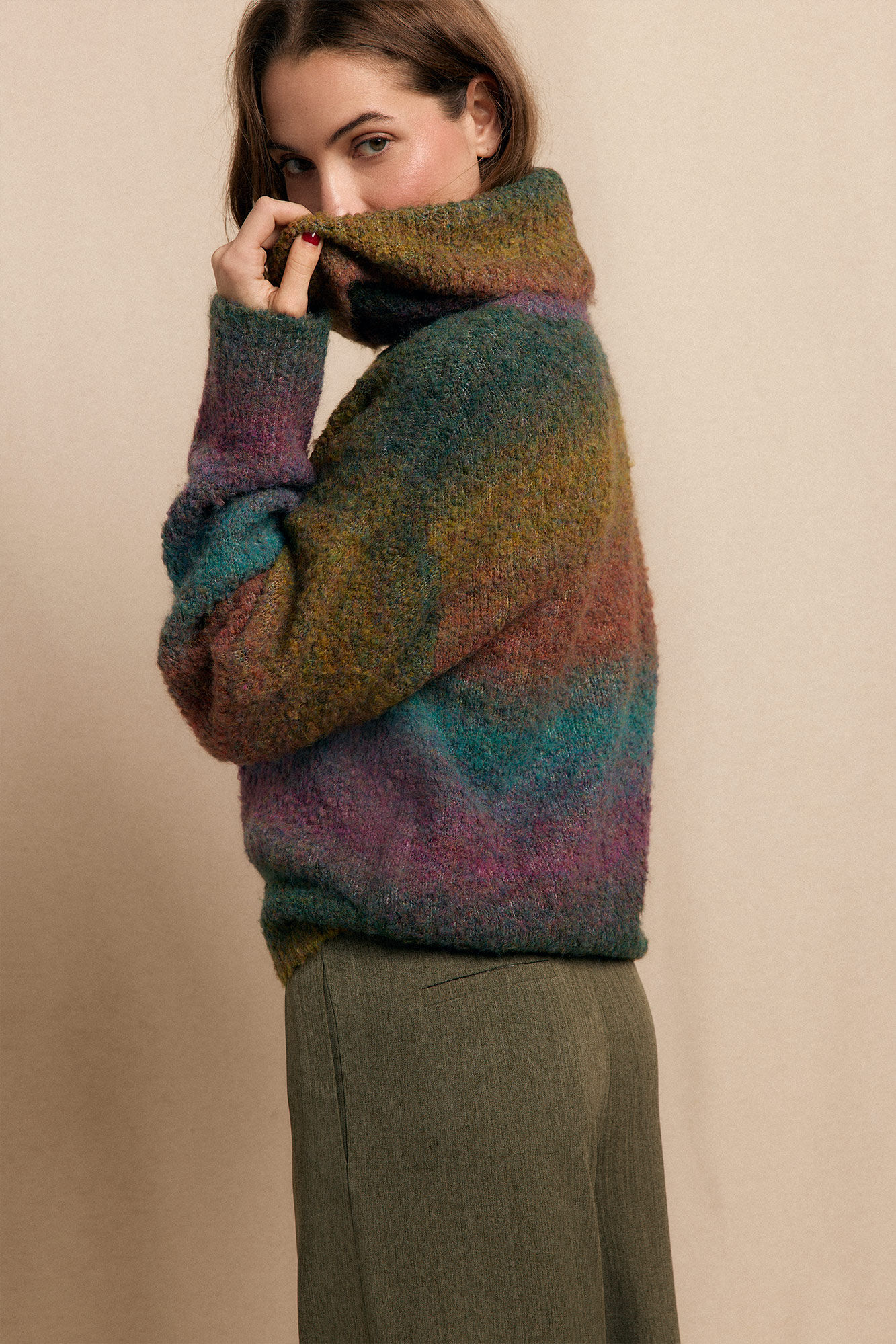 Slowlove Su&eacute;ter cuello vuelto multicolor Multicolor