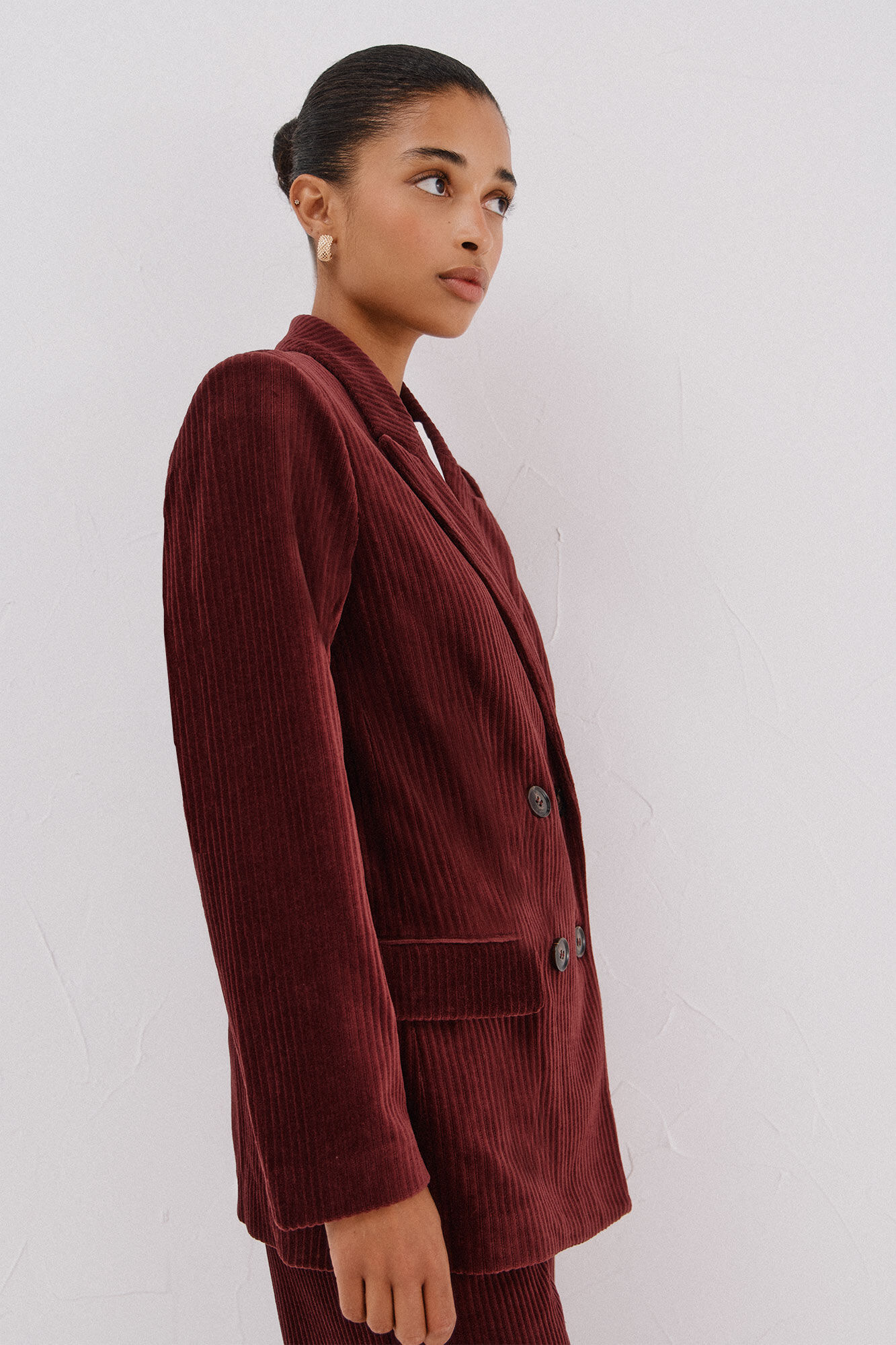 Cortefiel Blazer de mujer cruzada de pana