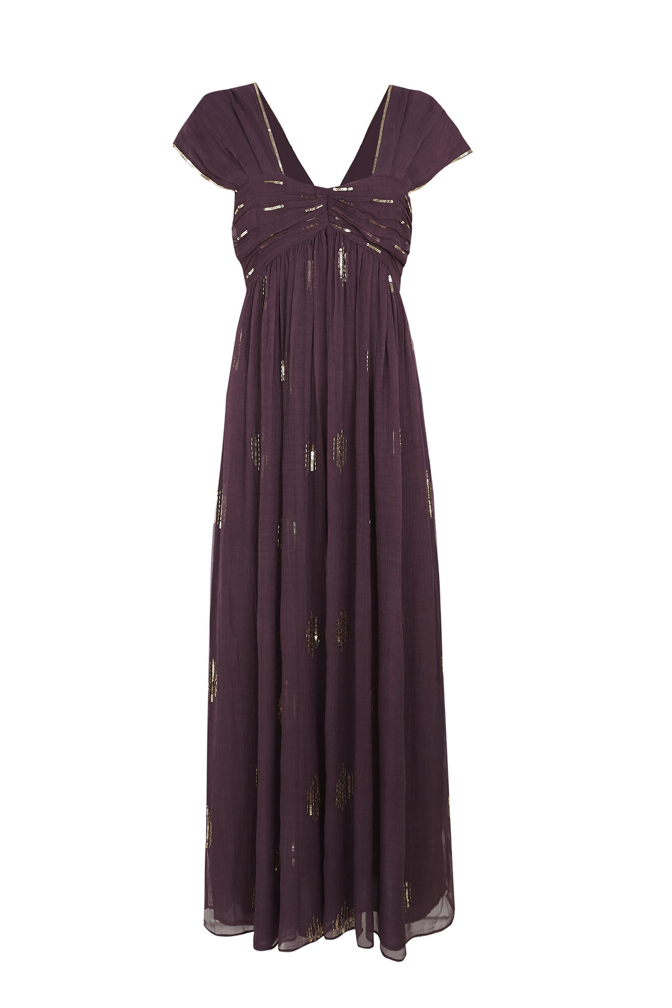 Hoss Intropia Aurora. Vestido bordado Morado