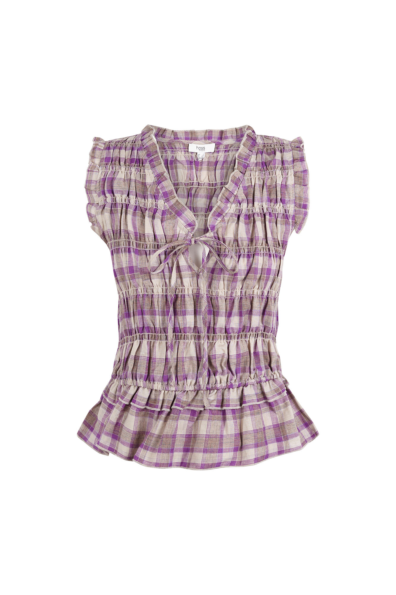 Hoss Intropia Galilea. Top cuadros Lila