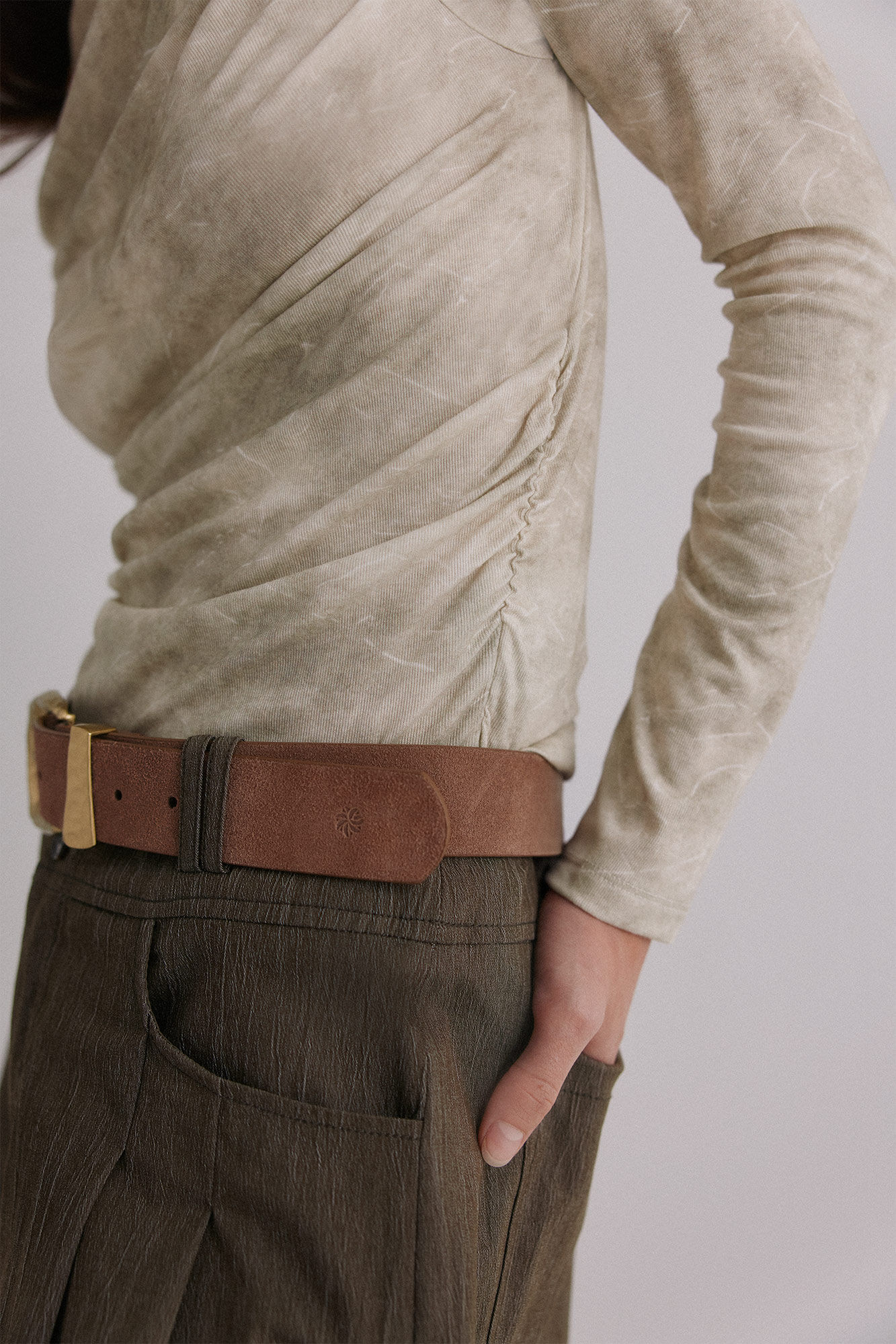 Hoss Intropia Matilde. Playera drapeada Verde