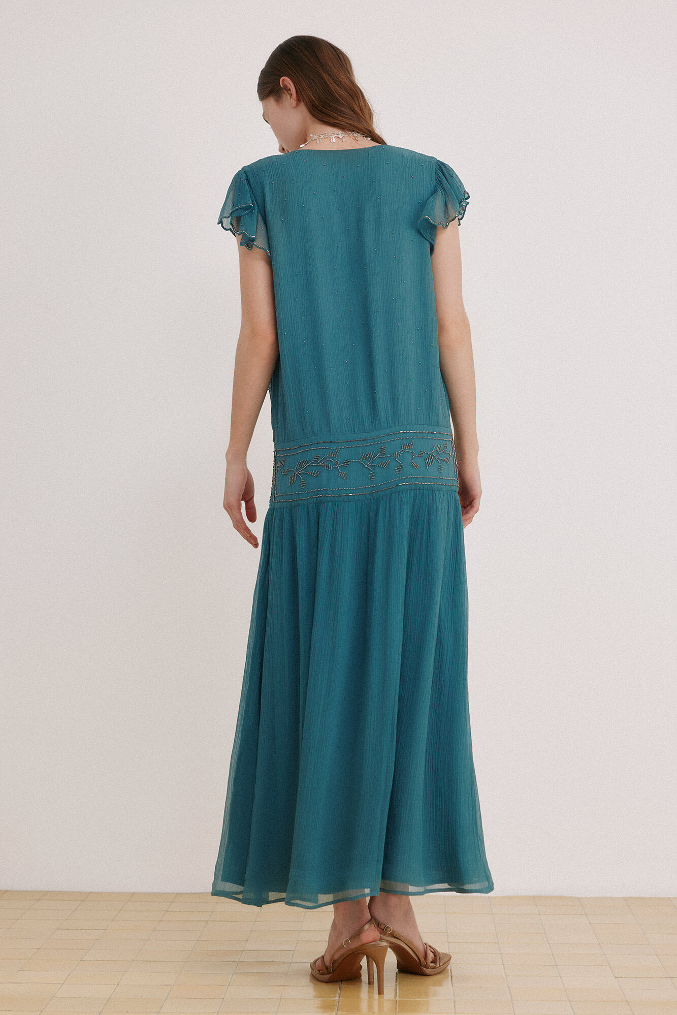 Hoss Intropia Ander. Vestido abalorios Verde