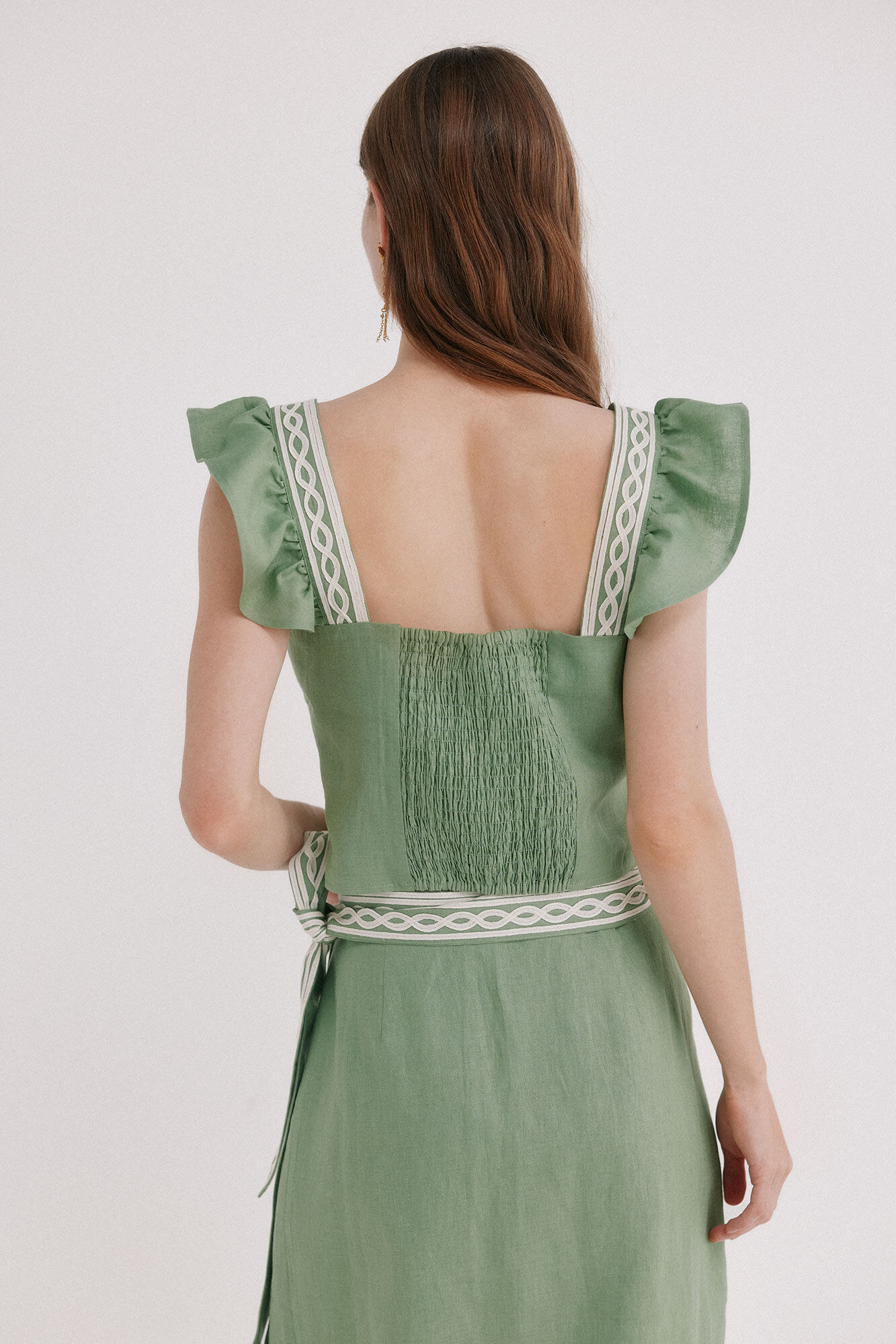 Hoss Intropia Caela. Top bordados Verde