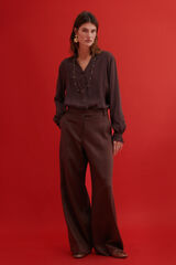 Hoss Intropia Clementine. Blusa rom&aacute;ntica Marron oscuro