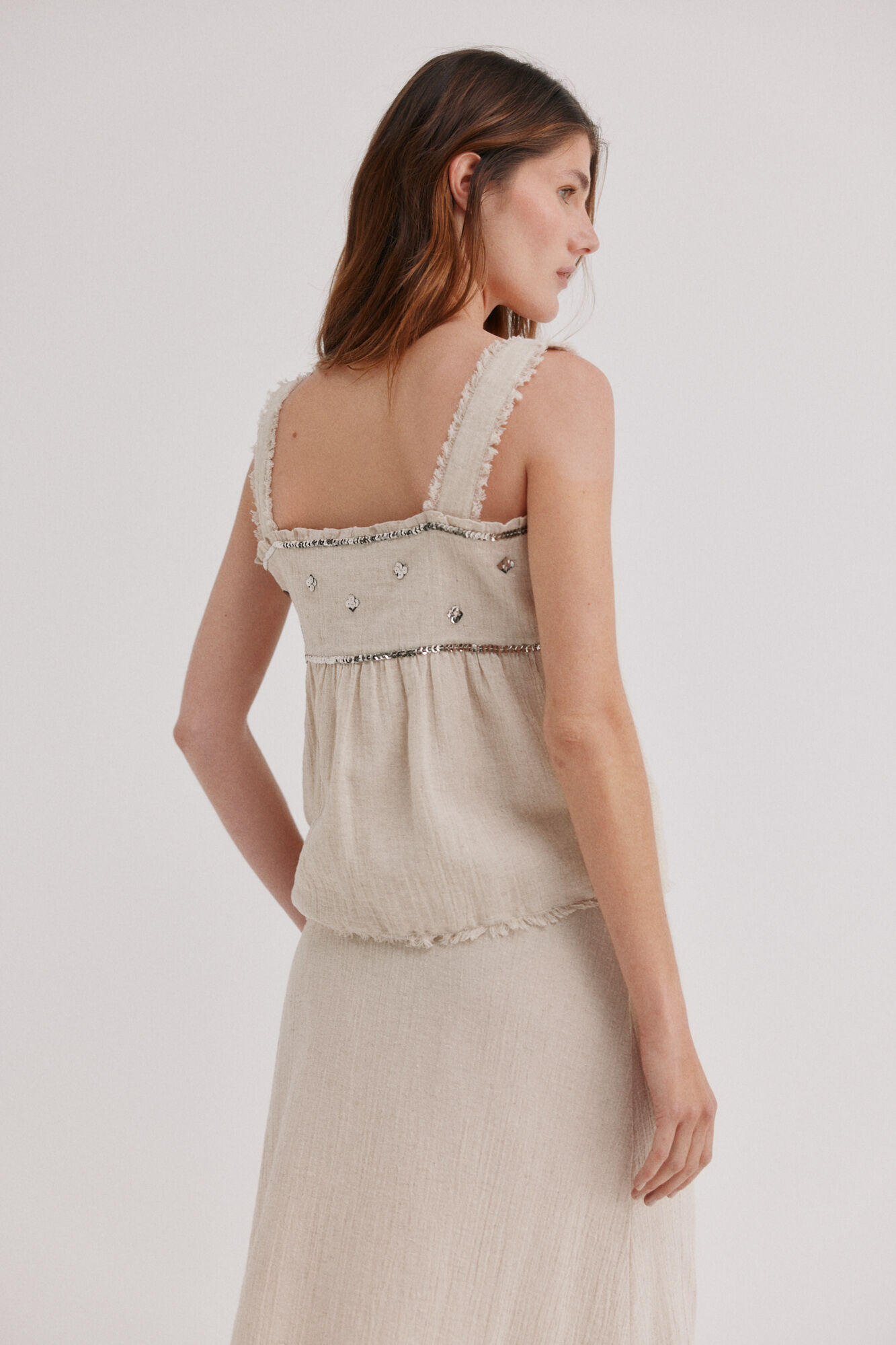 Hoss Intropia Cassia. Blusa tirantes Marfil