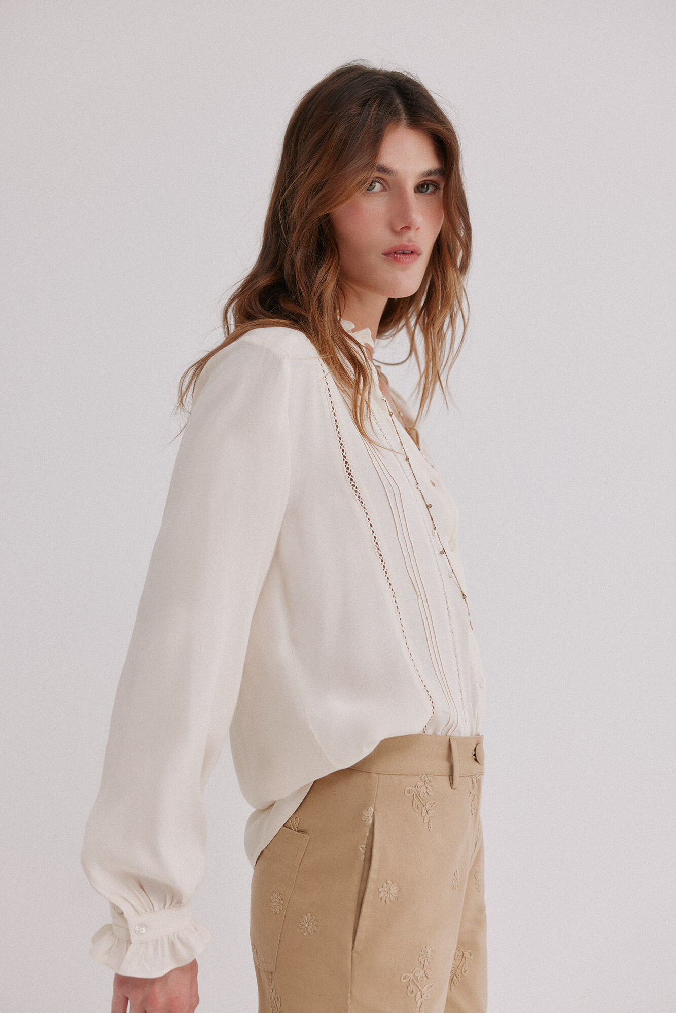 Hoss Intropia Clementine. Blusa manga larga Marfil