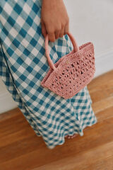 Hoss Intropia Nunile. Mini bolsa de fibras naturales Rosa