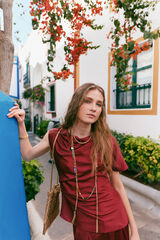 Hoss Intropia Carolyn. Blusa flu&iacute;da satinada Vino